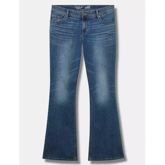 Torrid luxe slim boot jeans dark wash denim flare mid rise plus size 20R - Picture 2 of 12